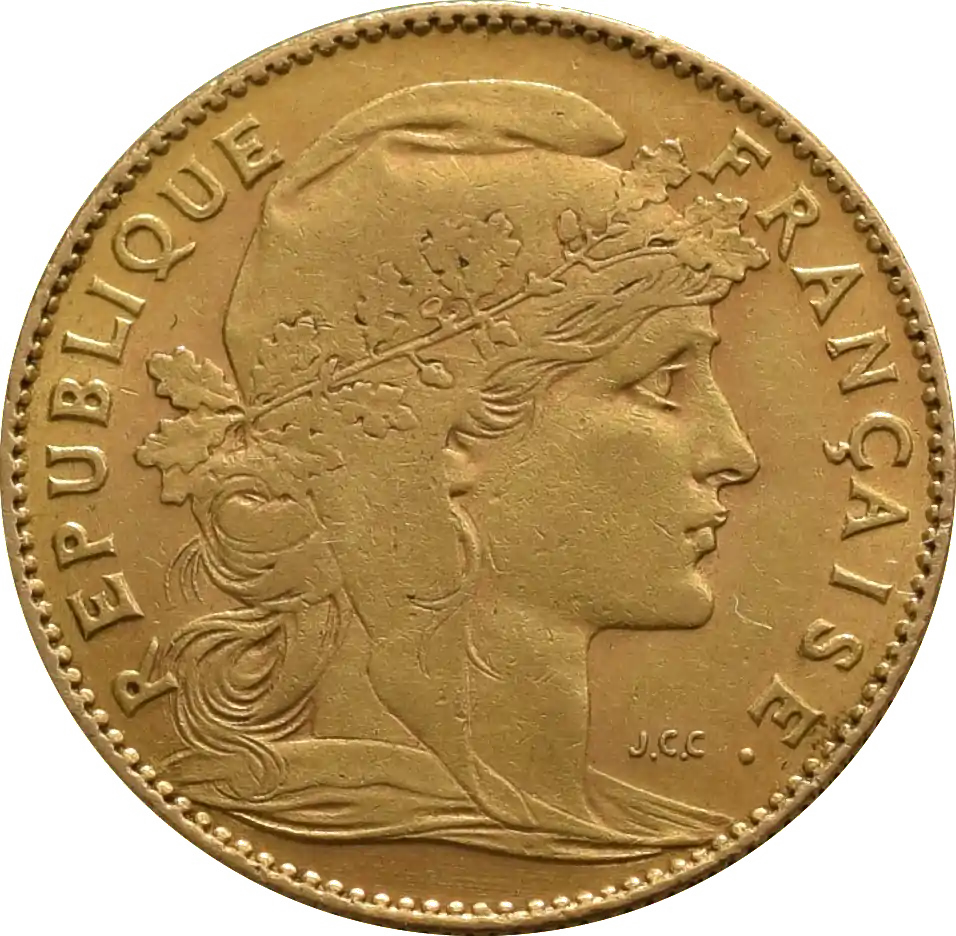 10 Franków Francuskich - Kogut Marianne - złota moneta