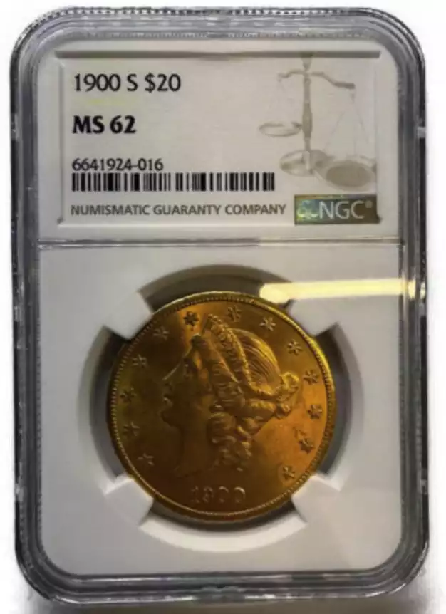 20 dolarów Podwójny Orzeł "Liberty Head" 1900 S NGC MS62 - złota moneta