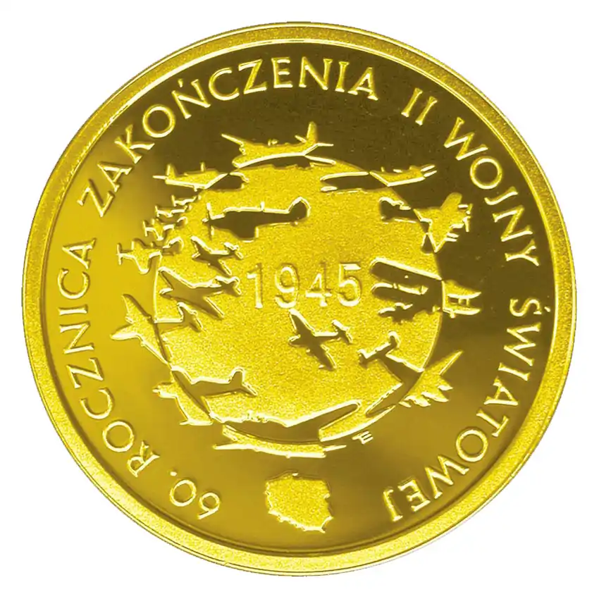 200 zł 60 rocznica zakończenia II wojny światowej 2005 - złota moneta