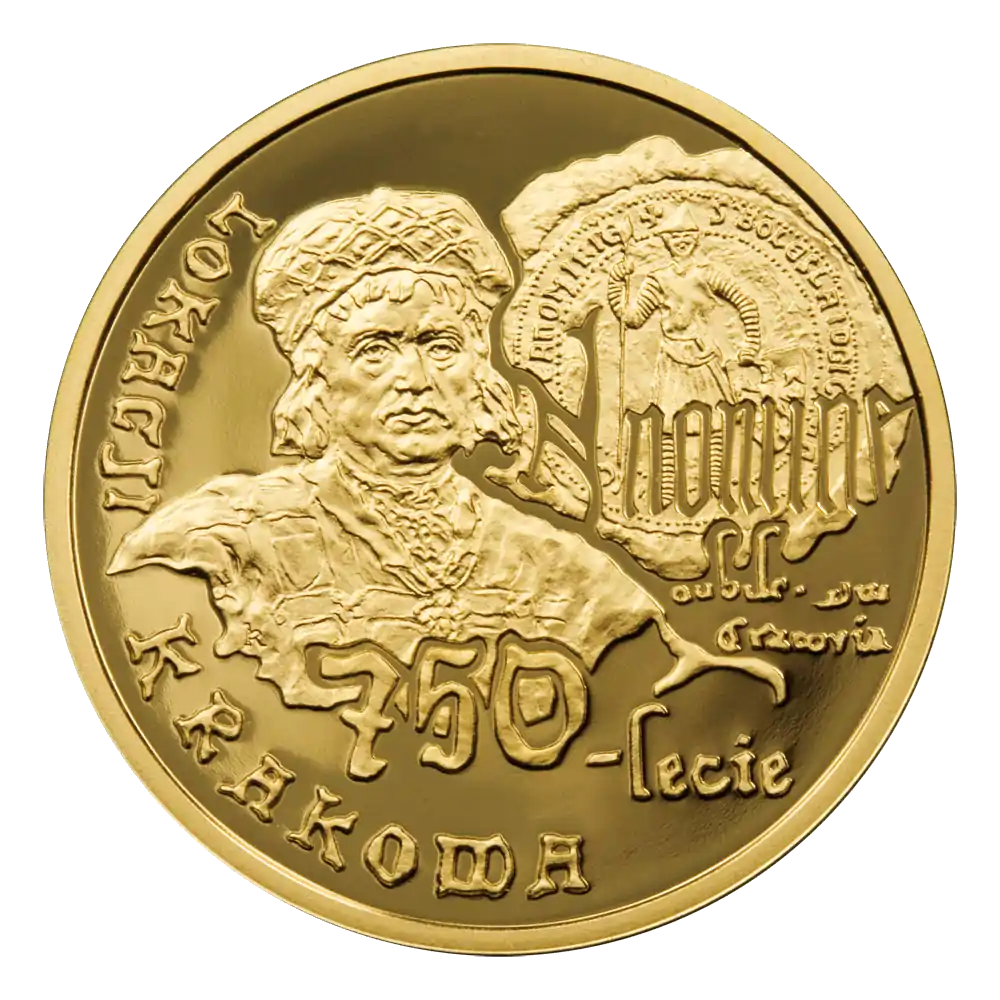 200 zł 750-lecie lokacji Krakowa 2007 - złota moneta
