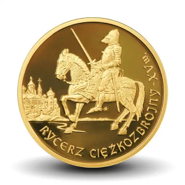 200 zł - Historia Jazdy Polskiej: Rycerz ciężkozbrojny XV w. 2007 - złota moneta