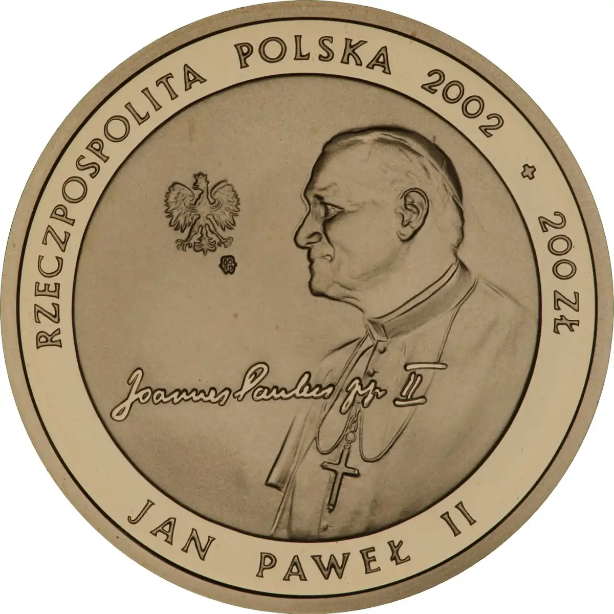 200 zł Jan Paweł II - Pontifex Maximus 2002 - złota moneta