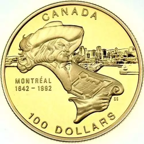 350th anniversary of Montreal 1/4 uncji 1992 Proof - złota moneta