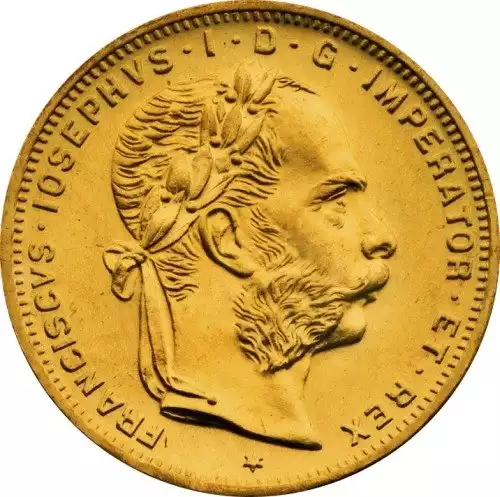 4 Floreny / 10 Franków Węgierskich - złota moneta