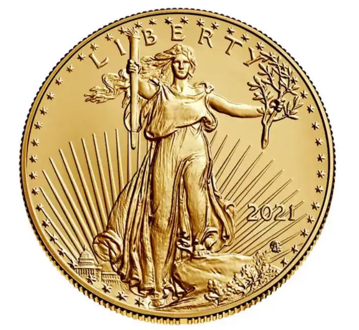 Amerykański Orzeł 1 uncja 2021 nowy motyw - złota moneta