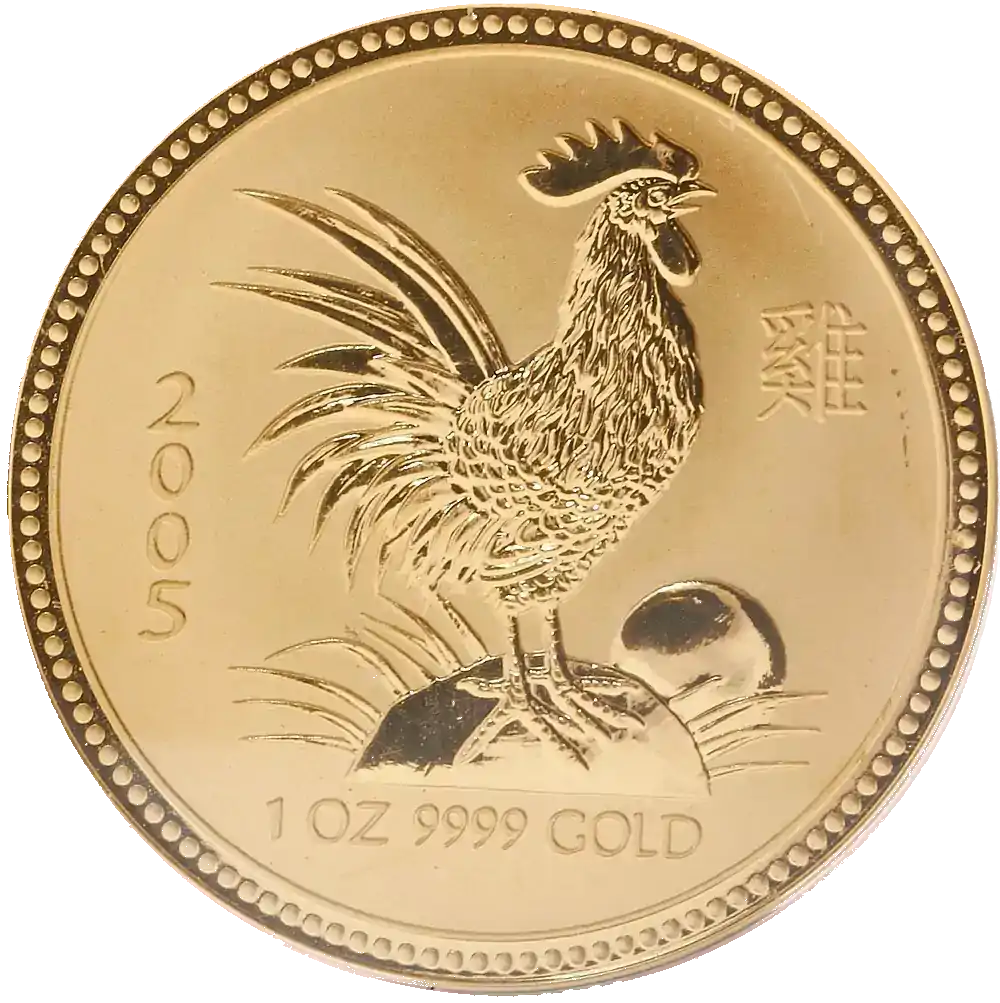 Australijski Lunar – Rok Koguta 2005 1 uncja - złota moneta