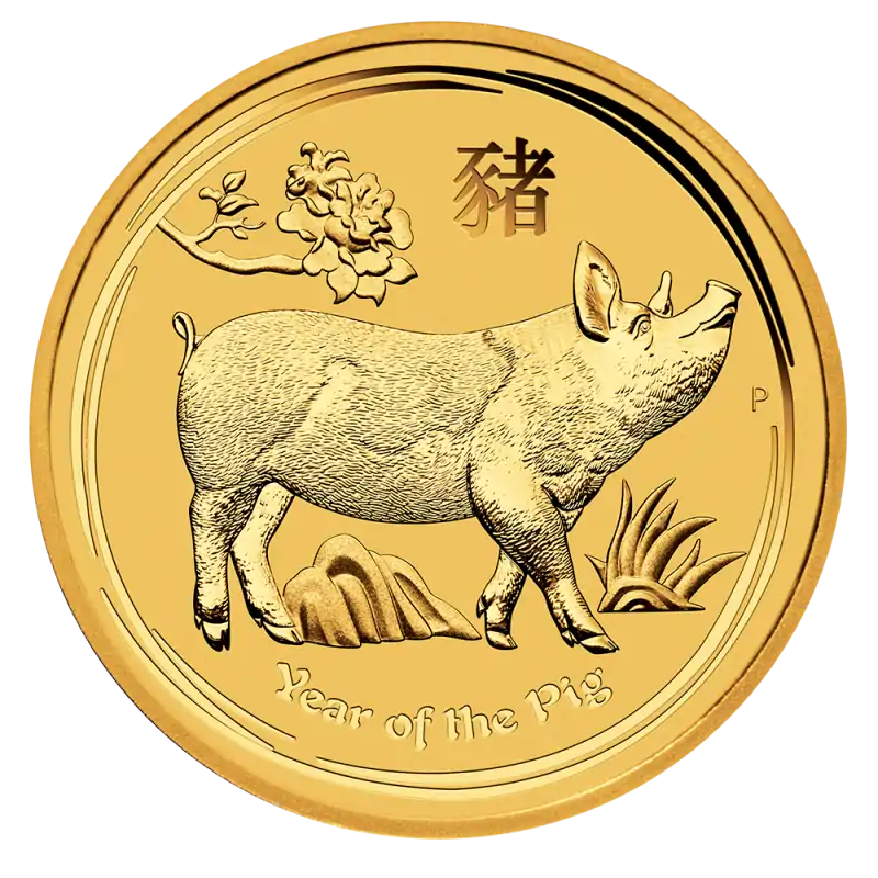 Australijski Lunar - Rok Świni 2019 1/4 uncji - złota moneta