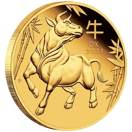 Australijski Lunar – Rok Wołu 2021 1/10 uncji - złota moneta