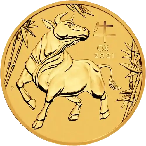 Australijski Lunar – Rok Wołu 2021 1/2 uncji - złota moneta