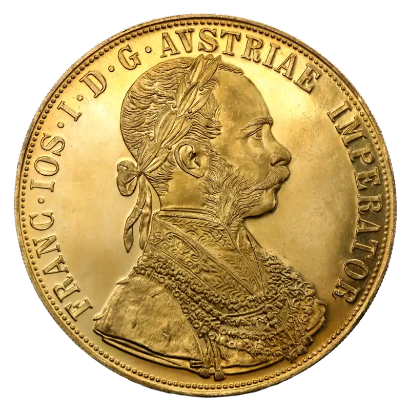 Austriackie 4 Dukaty 1915 nowe bicie - złota moneta