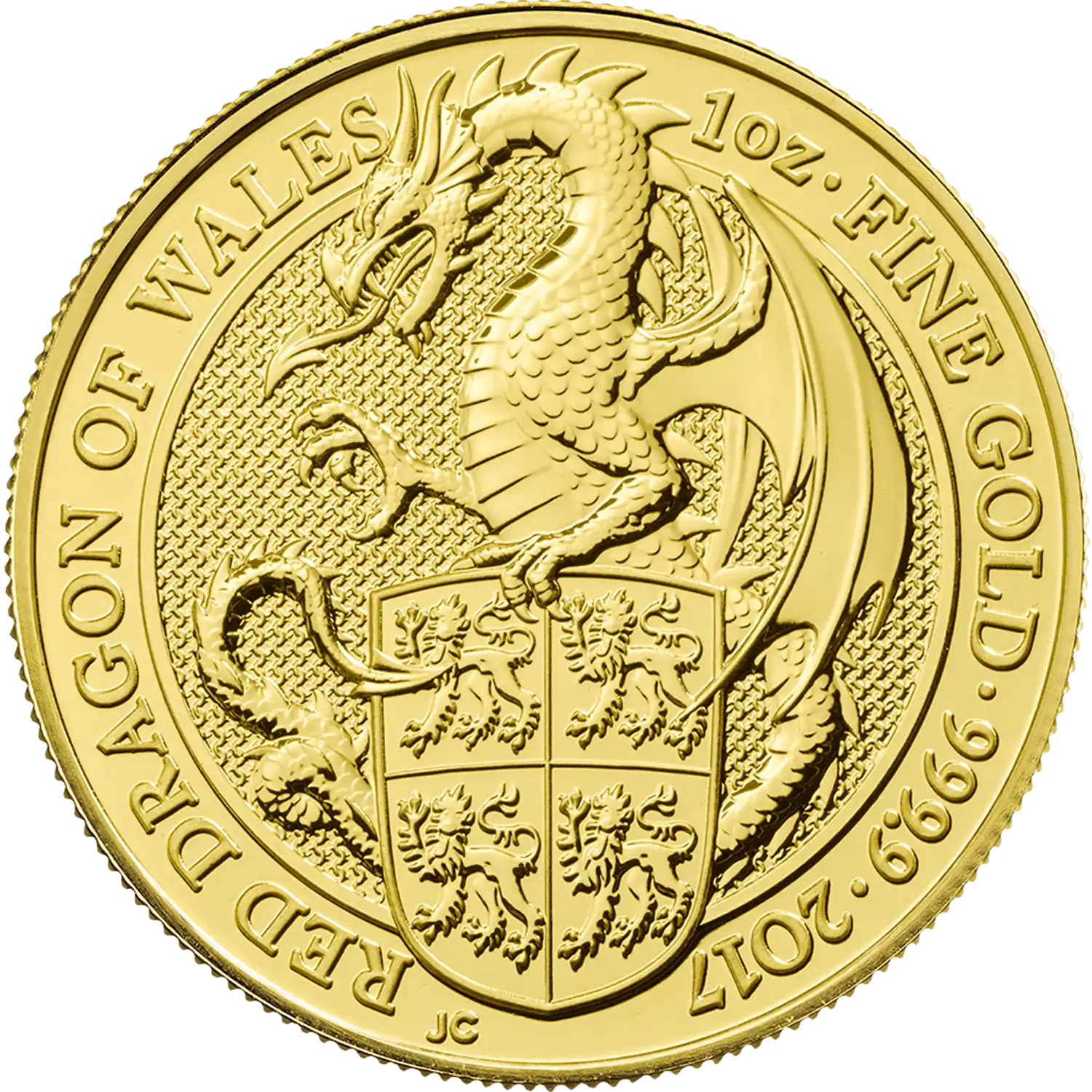 Bestie Królowej 2017: Czerwony Smok Walii 1 uncja - złota moneta