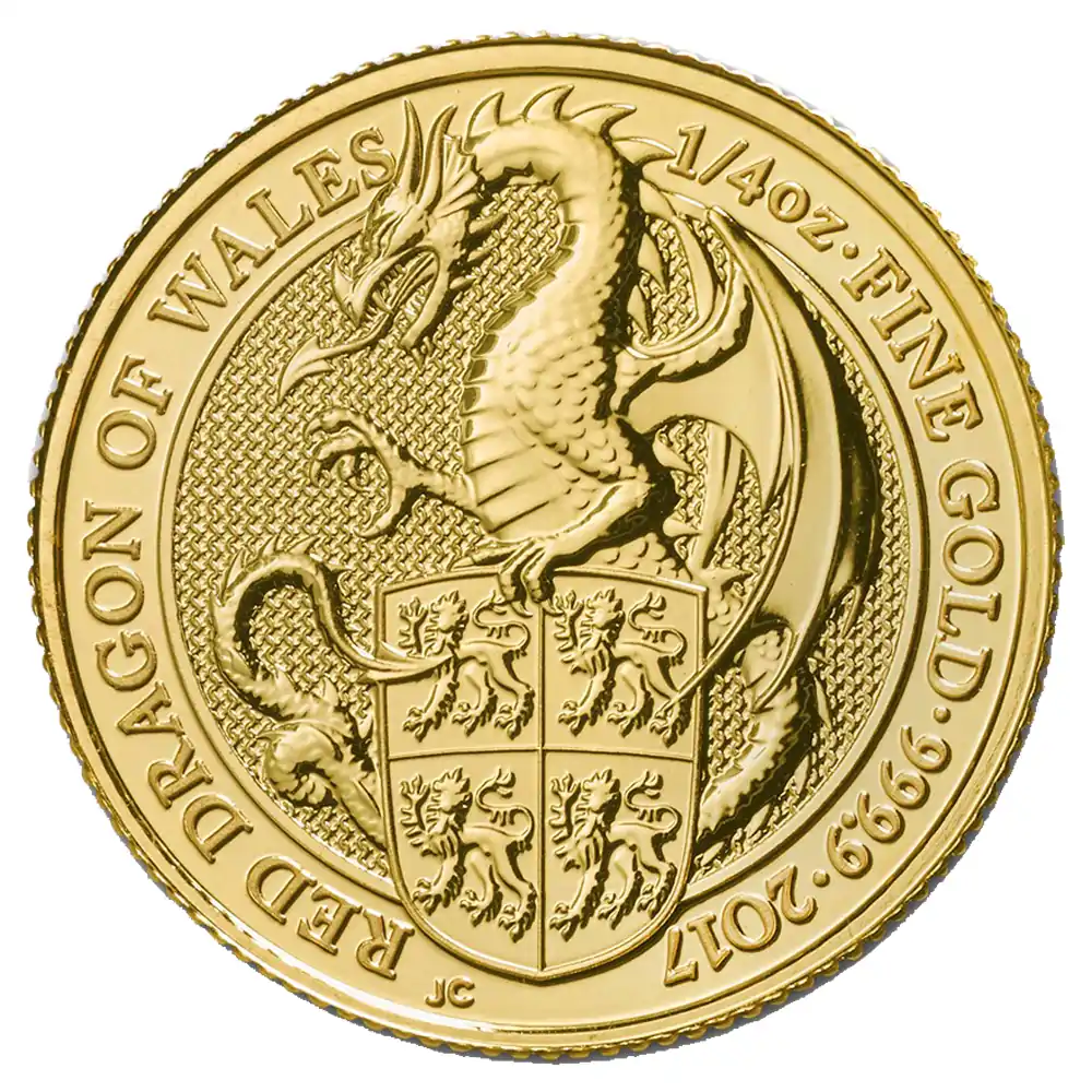 Bestie Królowej 2017: Czerwony Smok Walii 1/4 uncji - złota moneta
