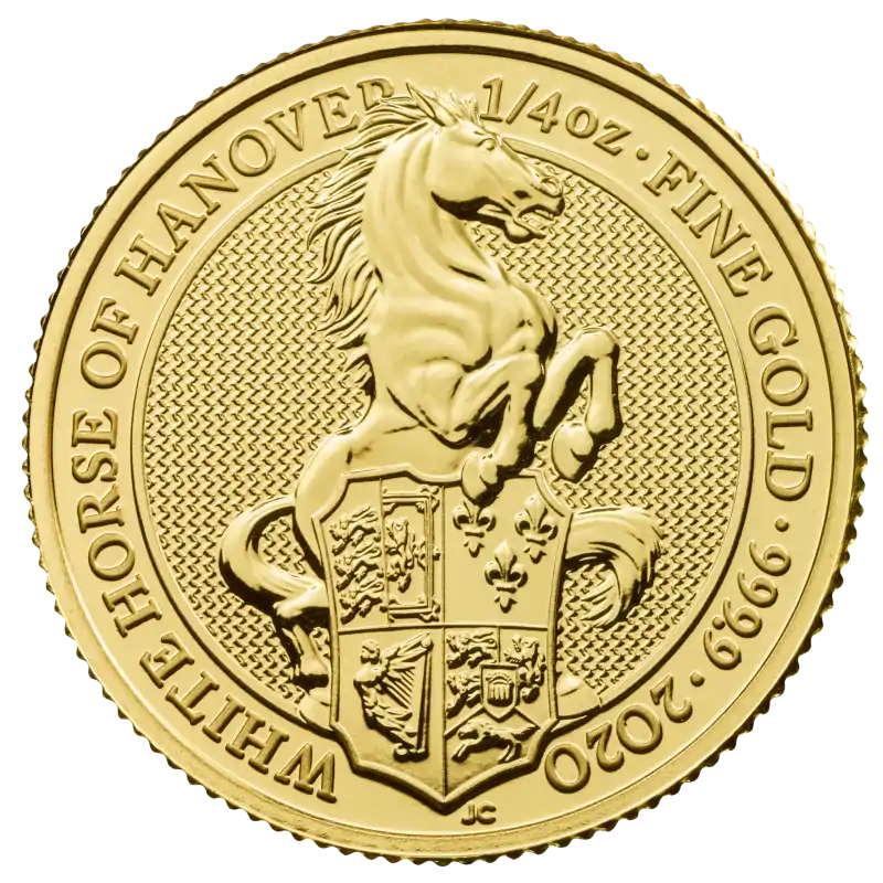 Bestie Królowej 2020: Biały Koń Hanoweru 1/4 uncji - złota moneta