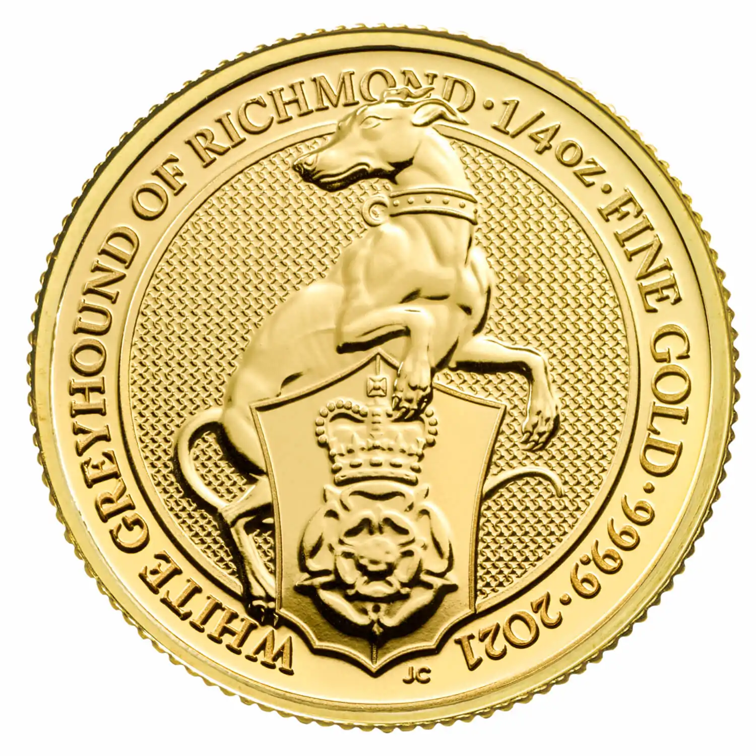 Bestie Królowej 2021: Biały Chart Z Richmond 1/4 uncji - złota moneta