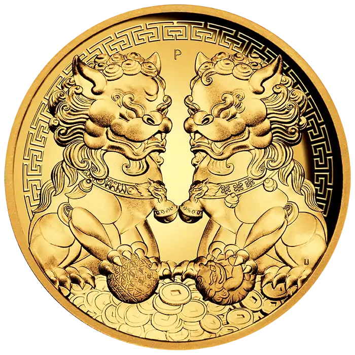 Chińskie Lwy Pixiu Double Pixiu 2 uncje 2020 - złota moneta