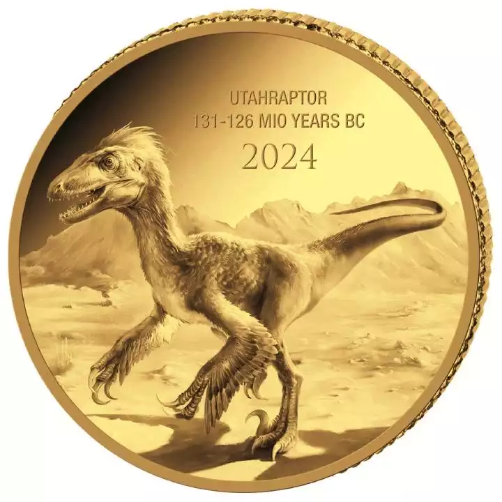 Congo Prehistoric Life: Utahraptor 0,5 grama 2024 Proof - złota moneta