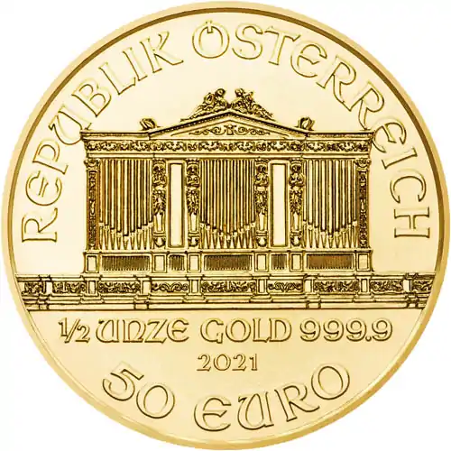 Filharmonicy Wiedeńscy 1/2 uncji 2021 - złota moneta