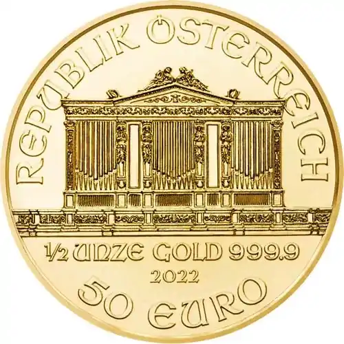 Filharmonicy Wiedeńscy 1/2 uncji 2022 - złota moneta