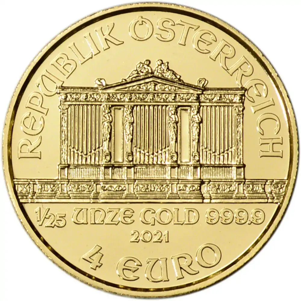 Filharmonicy Wiedeńscy 1/25 uncji 2021 - złota moneta