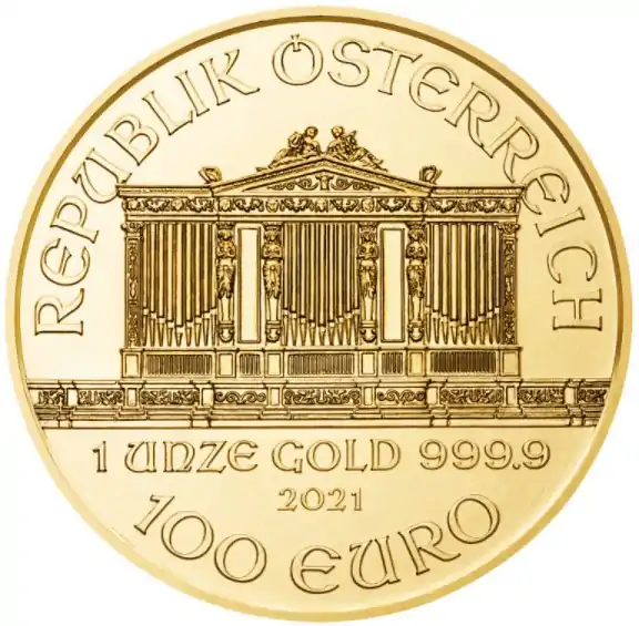 Filharmonicy Wiedeńscy 1 uncja 2021 - złota moneta