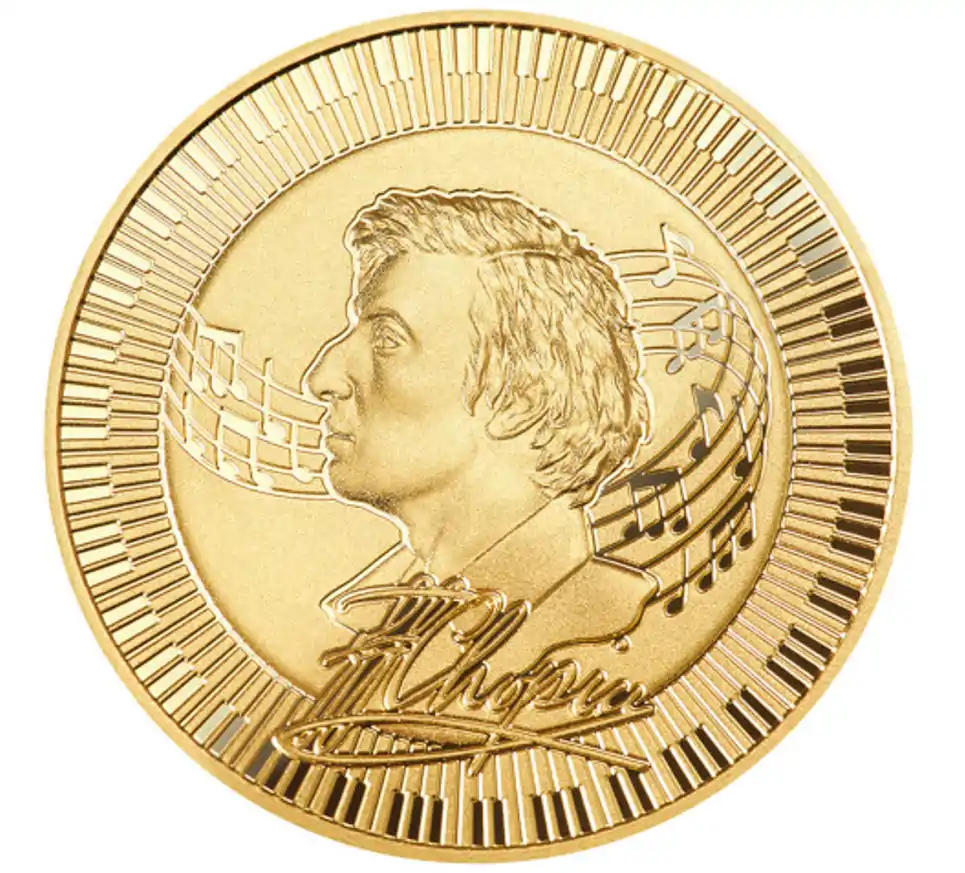 Fryderyk Chopin 1 uncja 5000 Franków 2022 - złota moneta