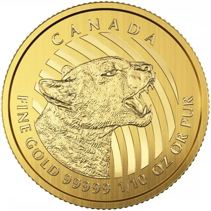 Zew Natury: Kanadyjska Warcząca Puma 1/10 uncja 2016 - złota moneta