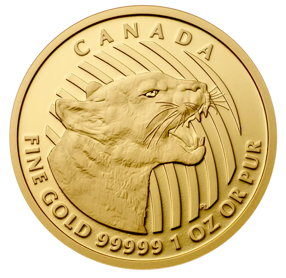 Zew Natury: Kanadyjska Warcząca Puma 1 uncja 2015  - złota moneta