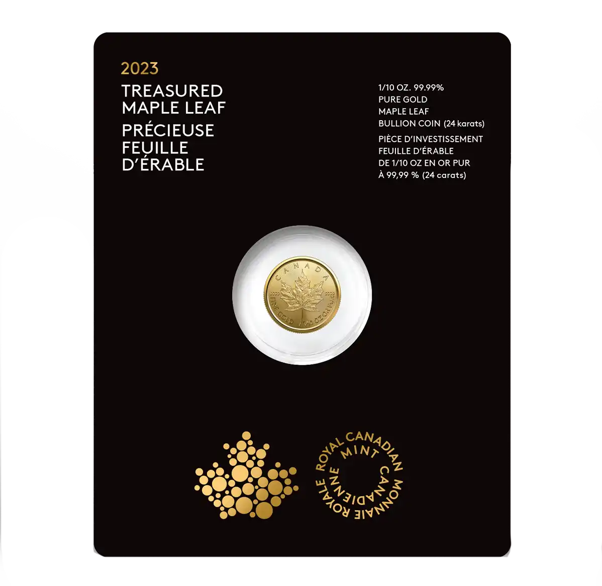 Kanadyjski Liść Klonowy 1/10 uncji 2023 Treasured - złota moneta