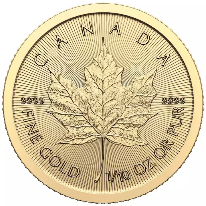 Kanadyjski Liść Klonowy 1/10 uncji 2024 - złota moneta