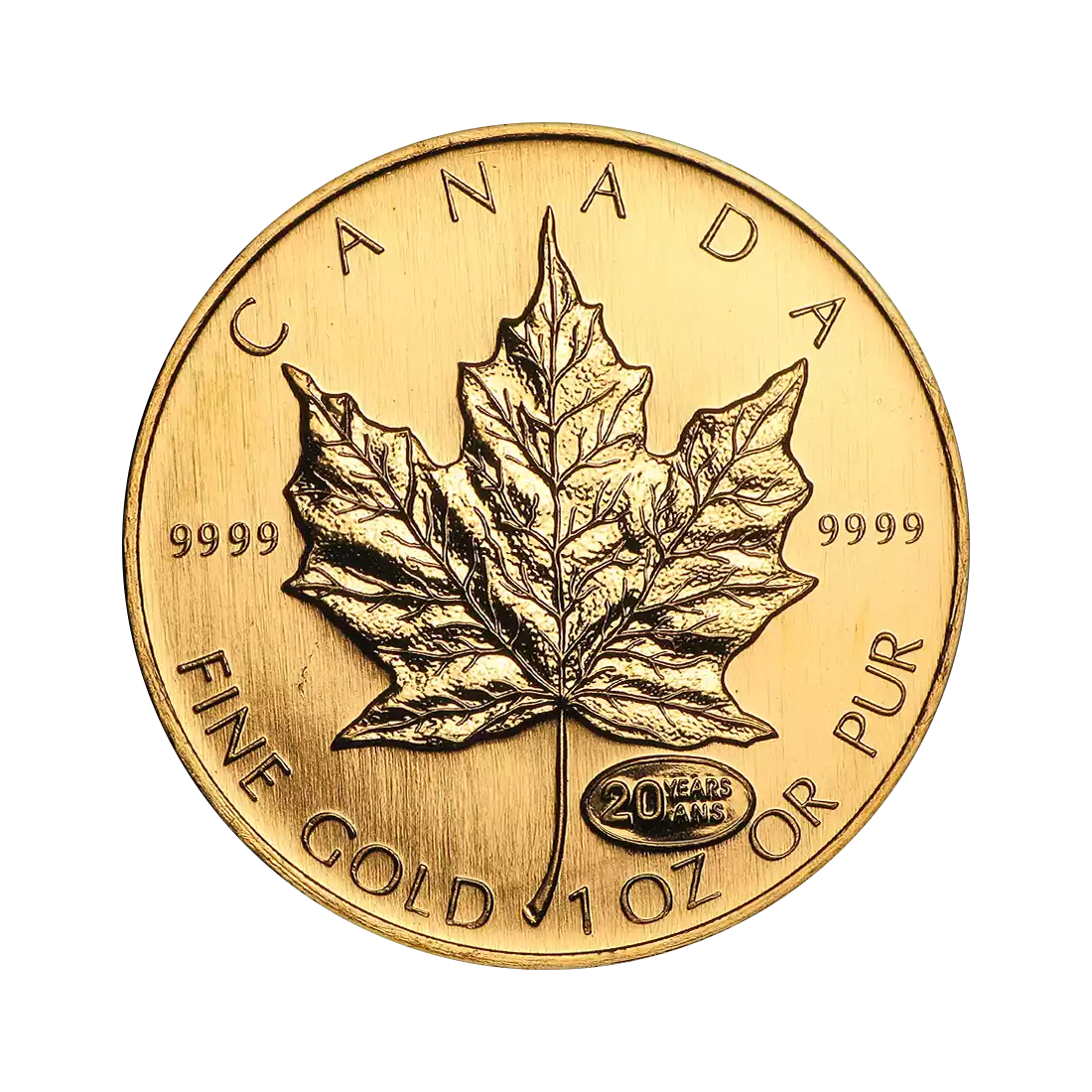 Kanadyjski Liść Klonowy 1999 1 uncja - 20 rocznica powstania - złota moneta