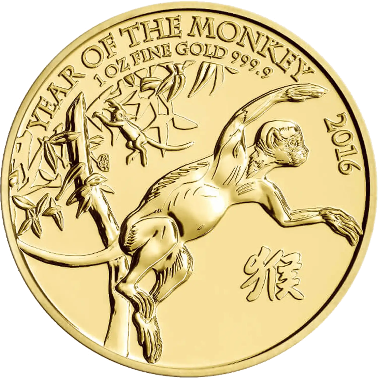 Lunar: Rok Małpy 1 uncja 2016 UK - złota moneta