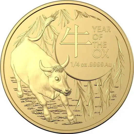 Lunar: Rok Wołu 2021 1/4 uncji RAM - złota moneta
