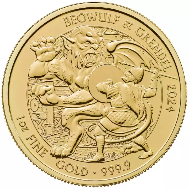 Mity i Legendy: Beowulf and Grendel 1 uncja 2024 - złota moneta