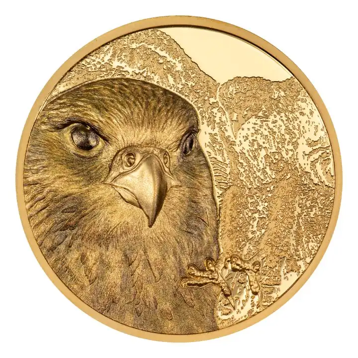 Mongolian Falcon 1 uncja 2023 Proof Ultra High Relief - złota moneta