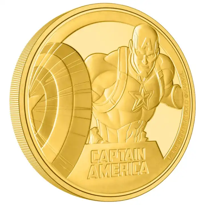 Niue: Marvel - Captain America 1/4 uncji 2023 Proof - złota moneta