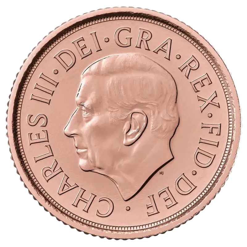 Pamiątkowe Pół Suwerena 2022 Król Karol III - złota moneta