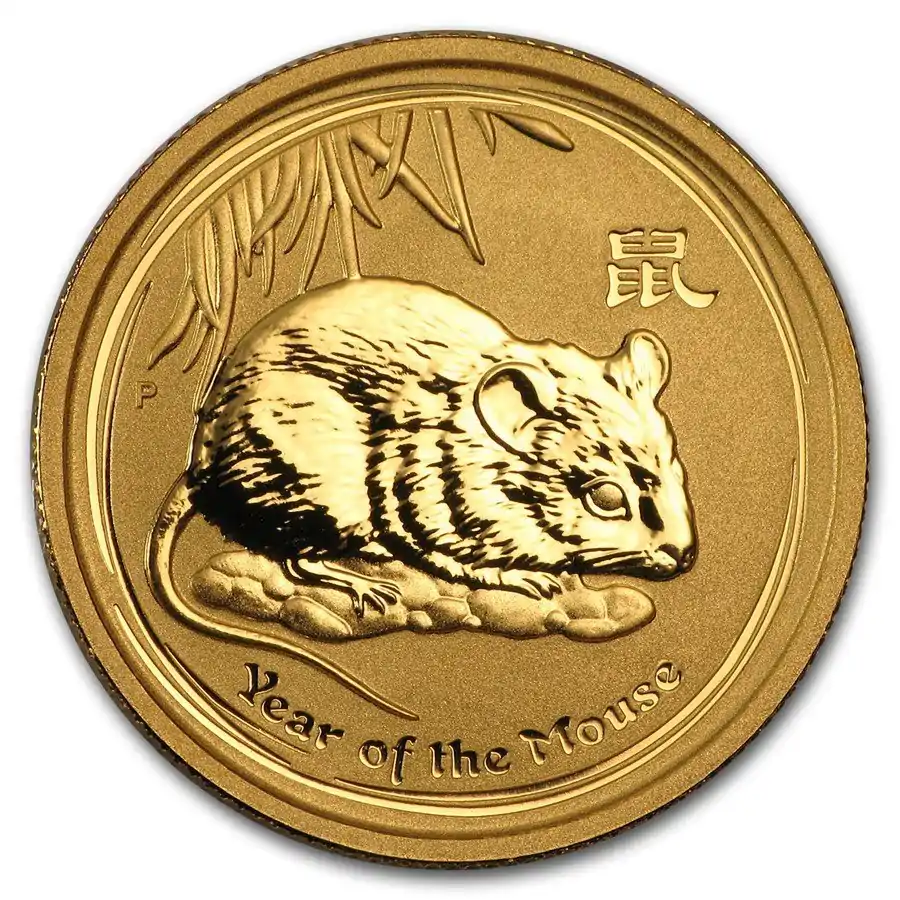 Australijski Lunar - Rok Myszy 2008 1/4 uncji - złota moneta