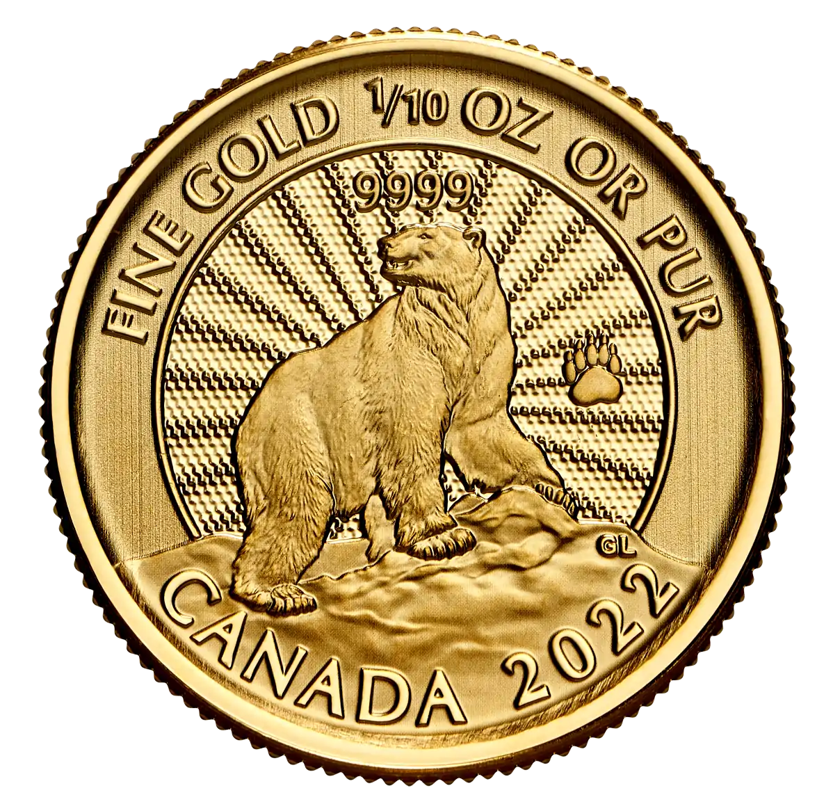 The Majestic Polar Bear 1/10 uncji 2022 - złota moneta
