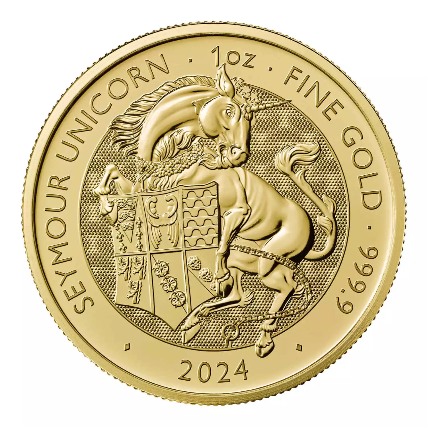 The Royal Tudor Beasts: Seymour Unicorn 1 uncja 2024 - złota moneta