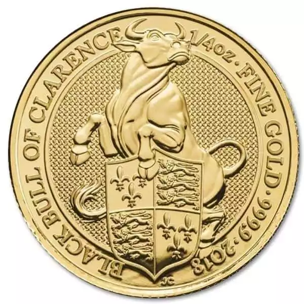 Bestie Tudorów: Czarny Byk z Clarence 1/4 uncji 2018 - złota moneta