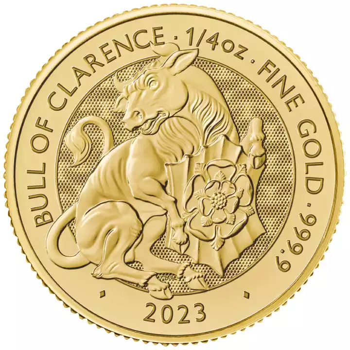 Bestie Tudorów: Czarny Byk z Clarence 1/4 uncji 2023 - złota moneta