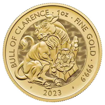Bestie Tudorów: Czarny Byk z Clarence 1 uncja 2023 - złota moneta