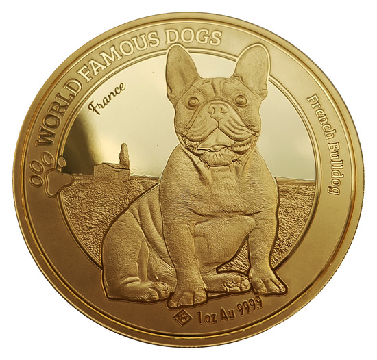 World Famous Dogs - Bulldog 1 uncja 2022 - złota moneta