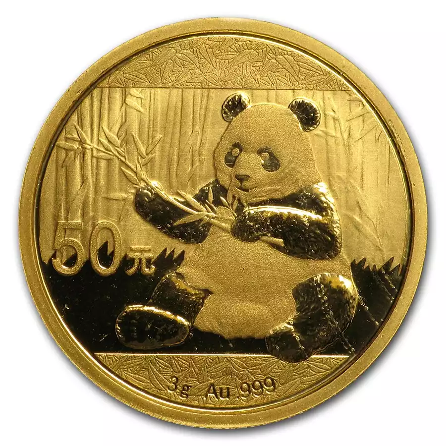 Chińska Panda 3 gramy 2017 - złota moneta