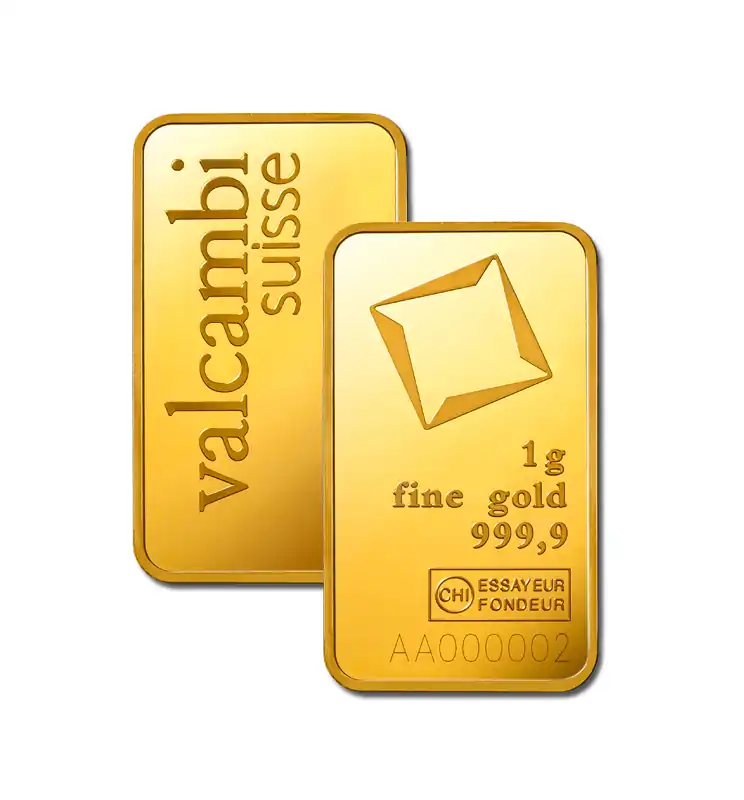 Złota sztabka 1 gram Valcambi