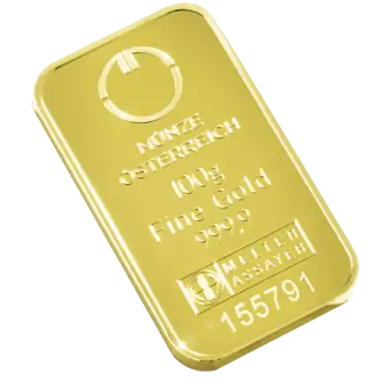 Złota sztabka 100 gramów Münze Österreich