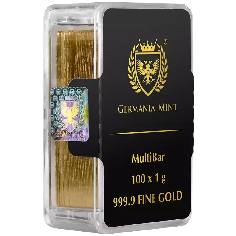 Złota sztabka 100 x 1 gram Germania Mint MultiBar