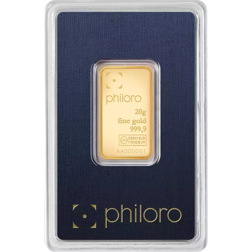 Złota sztabka 20 gramów Valcambi Philoro