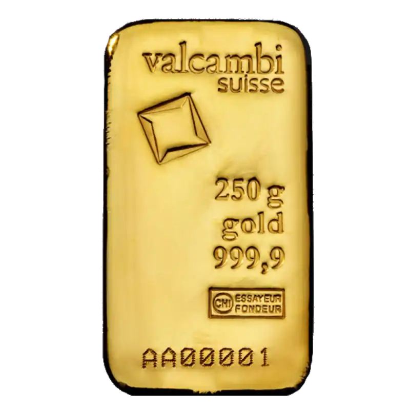 Złota sztabka 250 gramów Valcambi