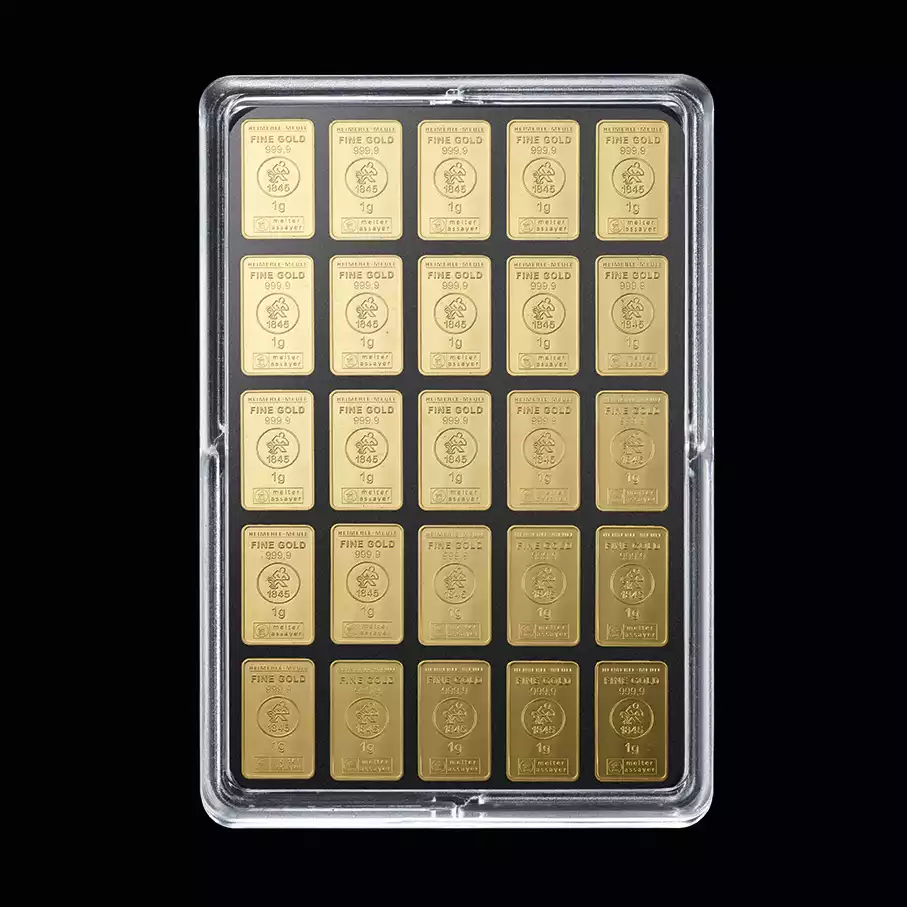 Złota sztabka 50 x 1 gram Heimerle + Meule UnityBox